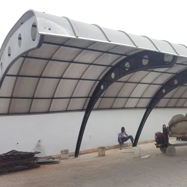 Large curved roofing system